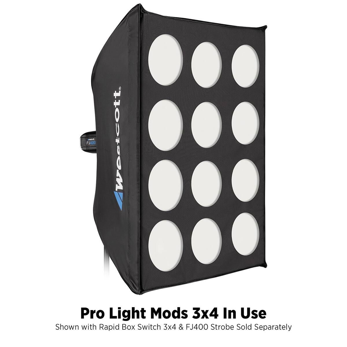 FJ Westcott Pro Light Mods 3x4 In Use Shown with Rapid Box Switch 3x4 & FJ400 Strobe Sold Separately