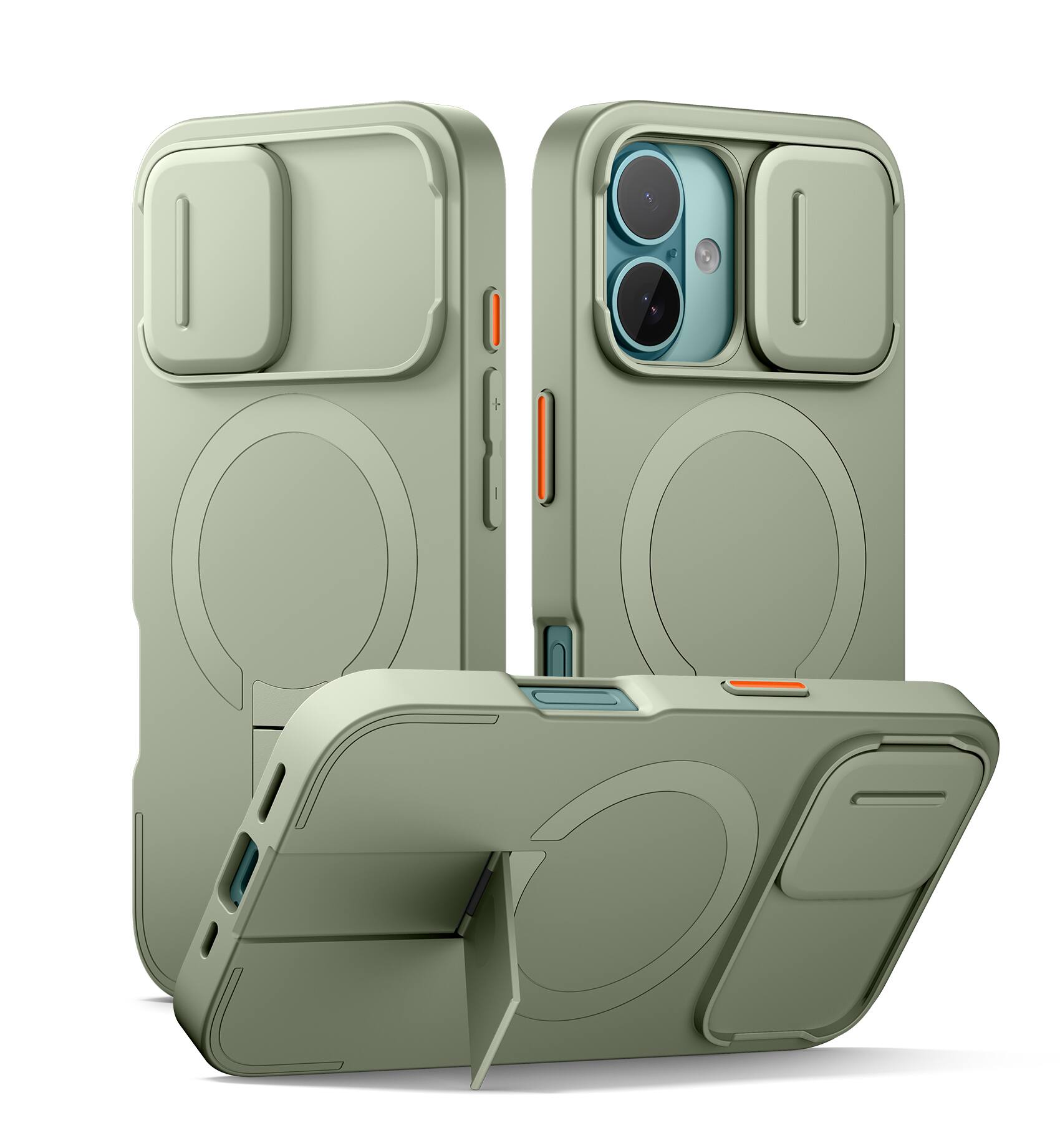 SURITCH - Bumper Case for iPhone 16 with Camera Slide Cover Compatible with MagSafe, Kickstand, Shockproof Slim Protective Cover - Khaki Green price history on PriceWatchPro