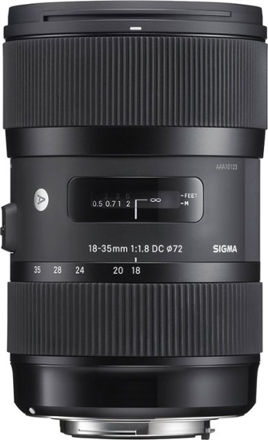 Front Zoom. Sigma - 18-35mm f/1.8 DC HSM Art Standard Zoom Lens for Canon - Black.