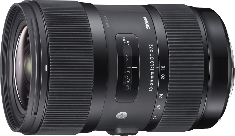 Left View: Sigma - 18-35mm f/1.8 DC HSM Art Standard Zoom Lens for Canon - Black
