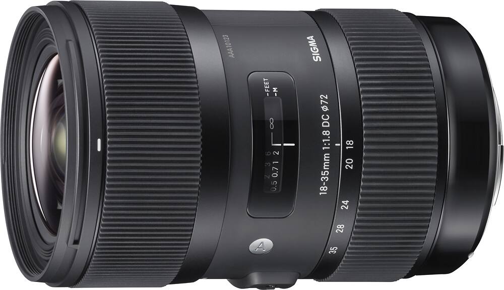 Left. Sigma - 18-35mm f/1.8 DC HSM Art Standard Zoom Lens for Nikon - Black.