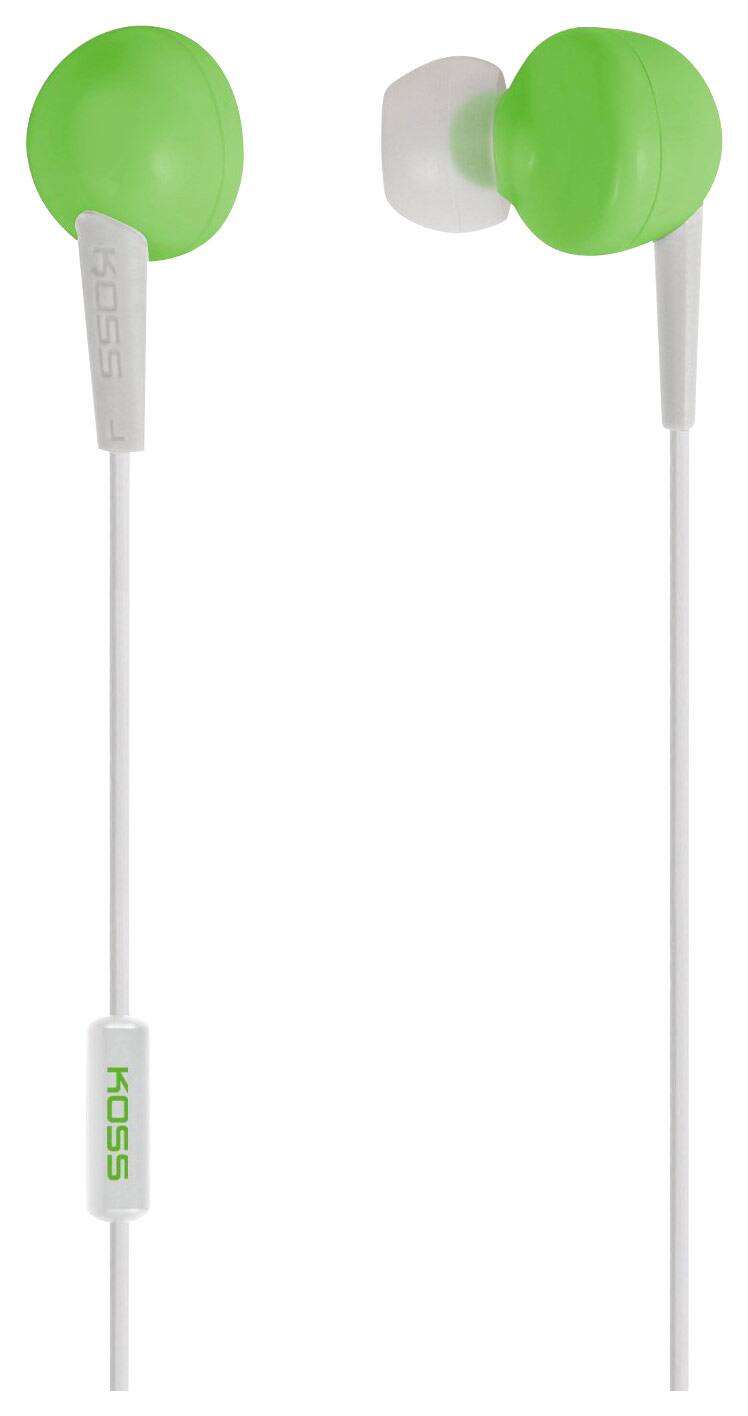 Front. Koss - Wired Earbud Headphones - Green.