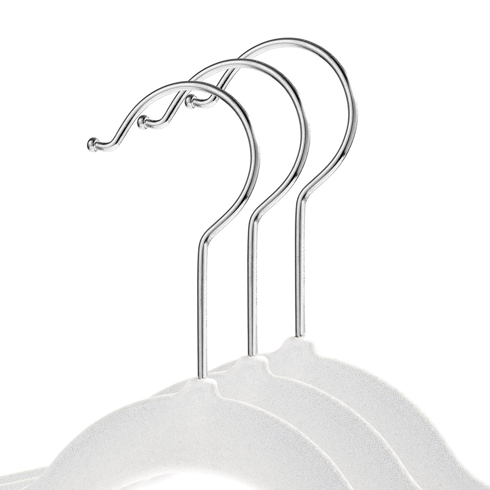 Alt View 1. Casafield - 50 Velvet 14-in Kid's Hangers - Ivory.