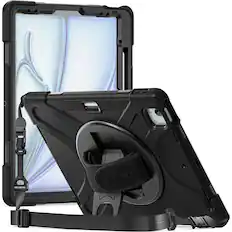 Front. SaharaCase - Raider-X Series Heavy-Duty Case for Apple iPad Air 13" M3/M2 - Scorpion Black.