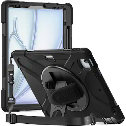 Front. SaharaCase - Raider-X Series Heavy-Duty Case for Apple iPad Air 13" M3/M2 - Scorpion Black.