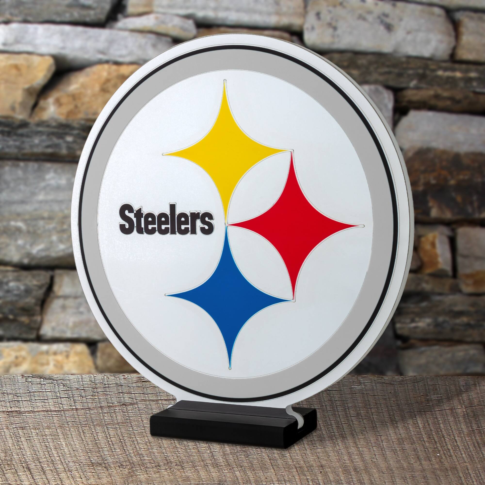 Alt View 3. Sporticulture - Pittsburgh Steelers LED Infinity Logo Light - Multicolor.