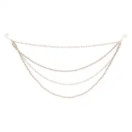 BreeBe - Pearl Bead and Chain Link Garland (Set of 2) - White, Gold