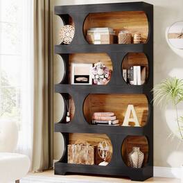 Tribesigns - Bookshelf with Engineered Wood Construction and Space-Saving Design for Living Room, Study and Bedroom - Brown