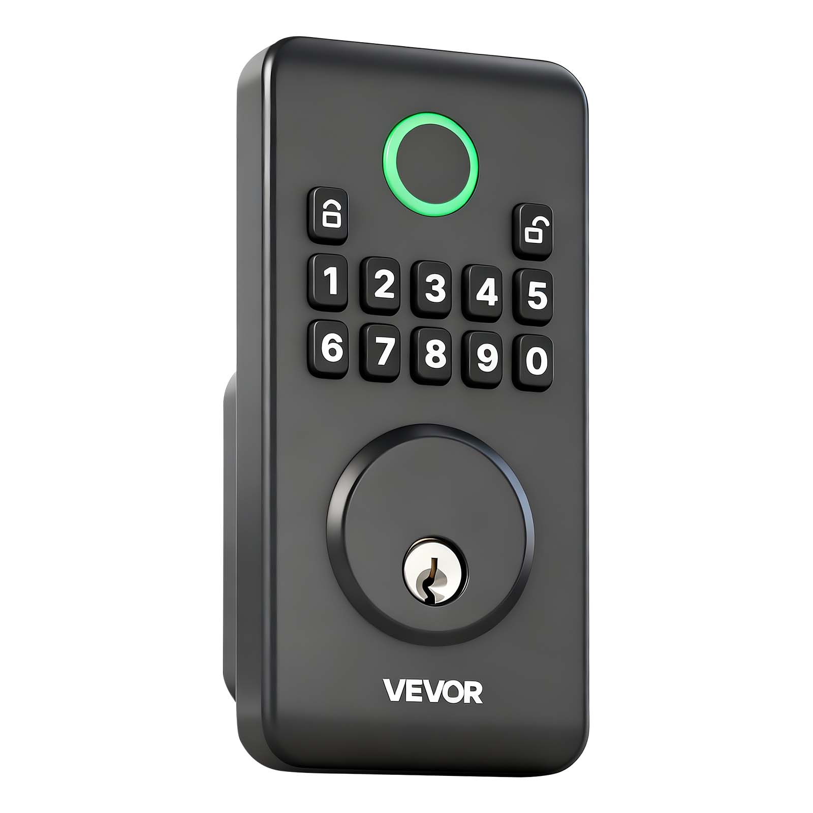 VEVOR - Keyless Entry Door Lock, Electronic Deadbolt with Customizable User Codes, Pioneering Easy-Grip Design, Keyed Entry - Black