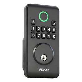 VEVOR - Keyless Entry Door Lock, Electronic Deadbolt with Customizable User Codes, Pioneering Easy-Grip Design, Keyed Entry - Black