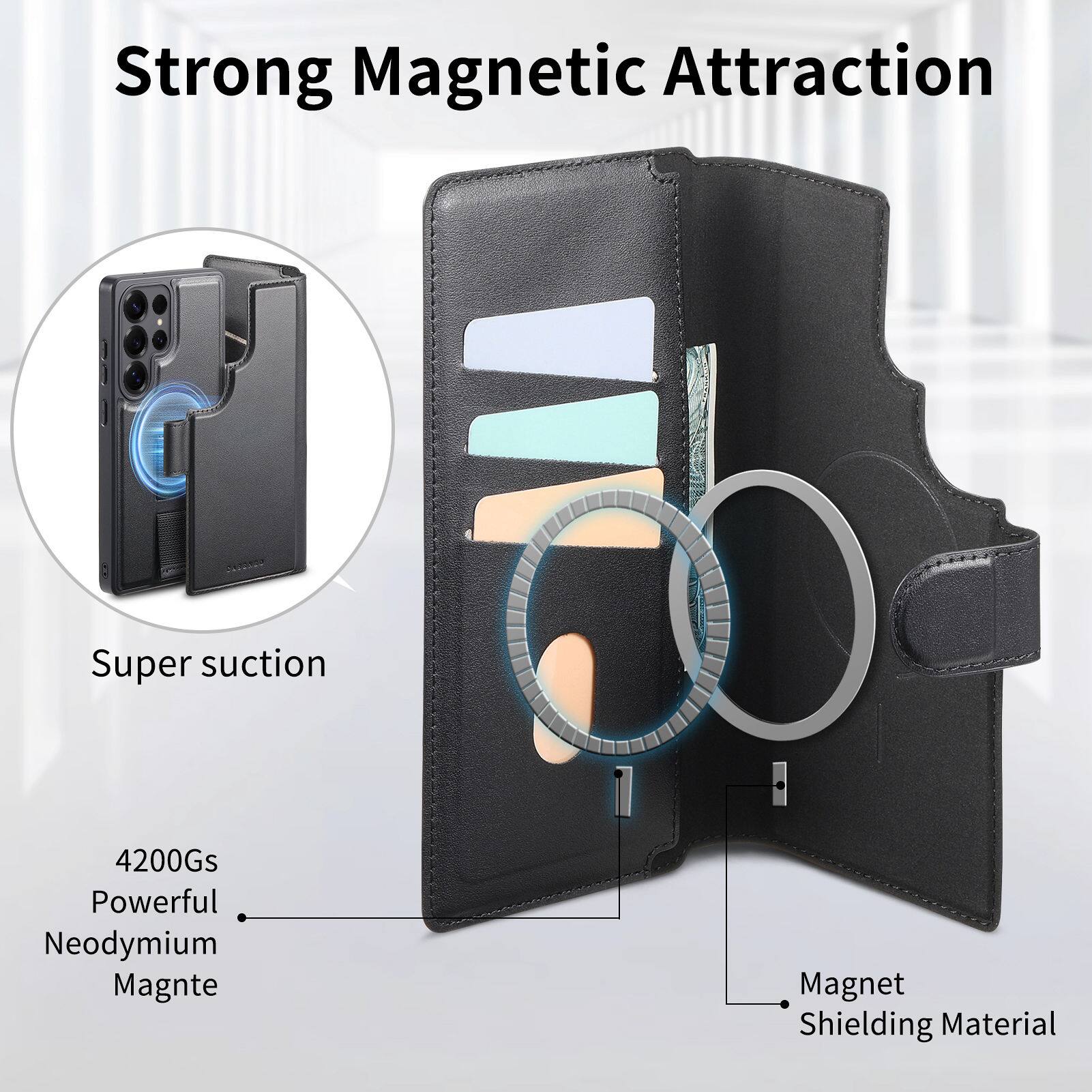 Strong Magnetic Attraction  
Super suction  
4200Gs Powerful Neodymium Magnet  
Magnet Shielding Material