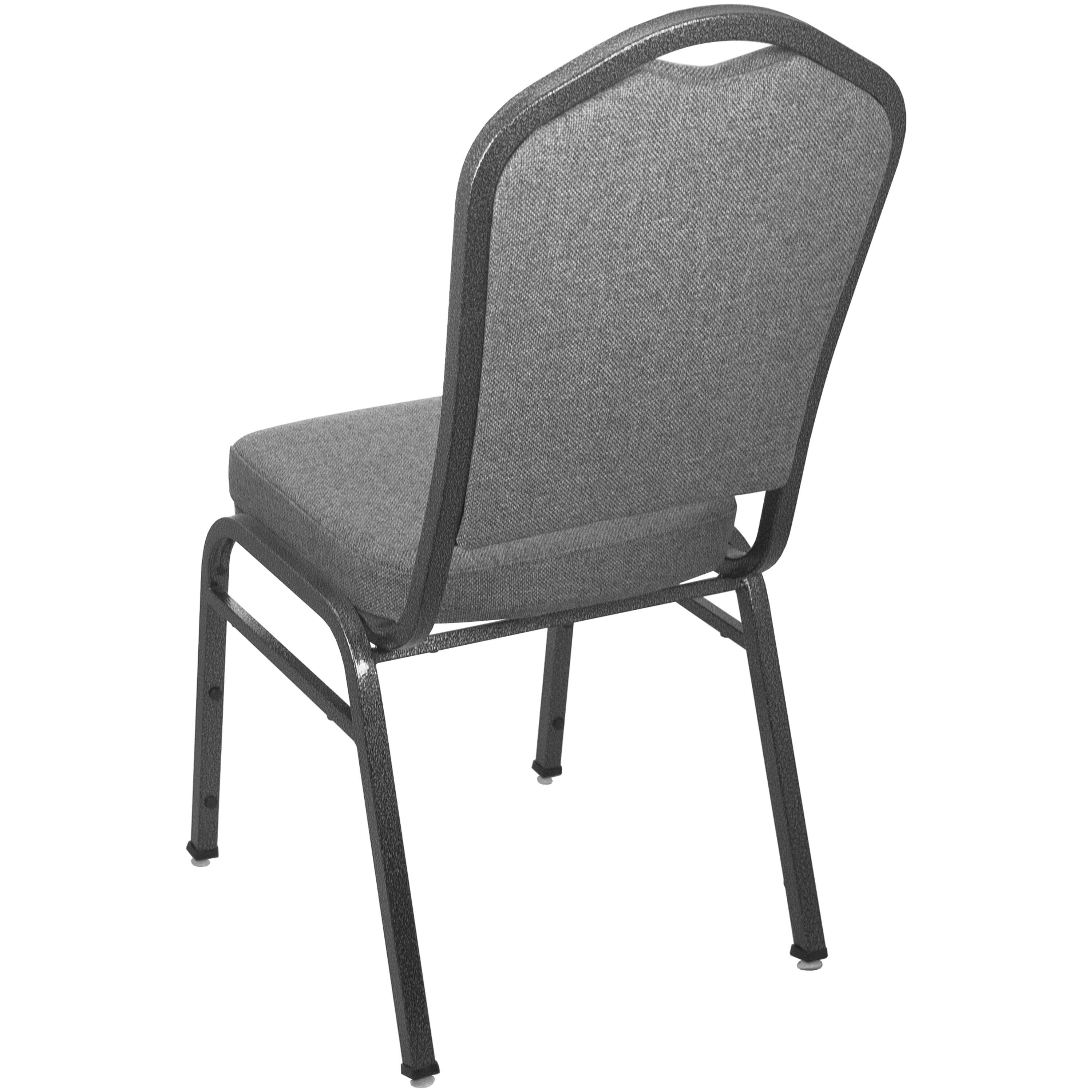 Alt View 1. Emma + Oliver - Premium Crown Back Banquet Chair - Charcoal Gray Fabric/Silver Vein Frame.