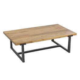 Manhattan Lane - Marlon 48" Coffee Table | Handmade Aluminum Cast Black Frame | Solid Mango Wood Top - Black, Brown