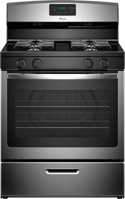Front Zoom. Amana - 5.1 Cu. Ft. Freestanding Gas Range - Stainless Steel.