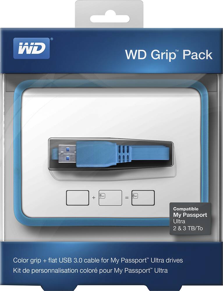 Angle. WD - Grip for My Passport Ultra 2TB and 3TB Hard Drives - Sky.