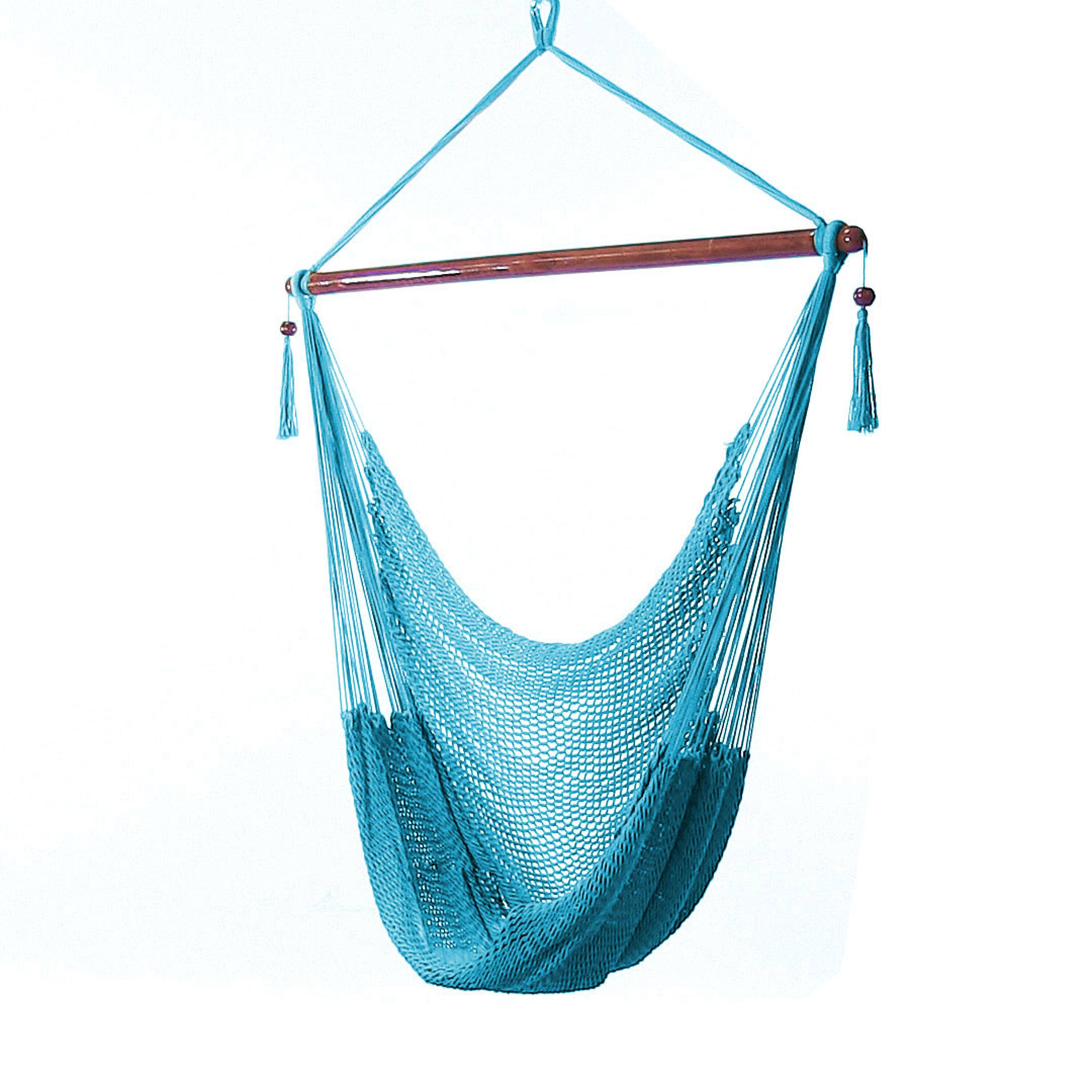 Alt View 3. Sunnydaze - Extra Large Hammock Chair with Adjustable Steel Stand - Sky Blue.
