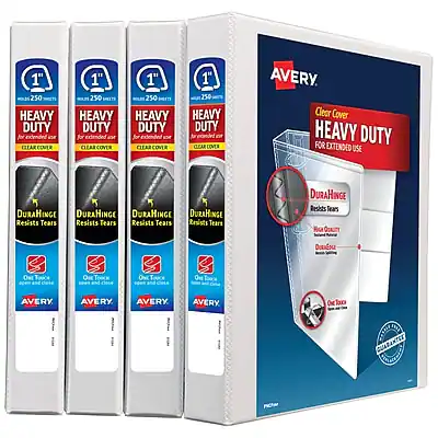 1" 250 HEAVY DUTY CLEAR COVER
HEAVY DUTY FOR EXTENDED USE
DURAHNGE Resists Tears
One Touch Easy On
AVERY
Clear Cover HEAVY DUTY FOR EXTENDED USE
DURAHNGE Resists Tears
One Touch Easy On
AVERY
1" 250 HEAVY DUTY CLEAR COVER
HEAVY DUTY FOR EXTENDED USE
DURAHNGE Resists Tears
One Touch Easy On
AVERY
1" 250 HEAVY DUTY CLEAR COVER
HEAVY DUTY FOR EXTENDED USE
DURAHNGE Resists Tears
One Touch Easy On
AVERY
AVERY
Quality You Can Trust