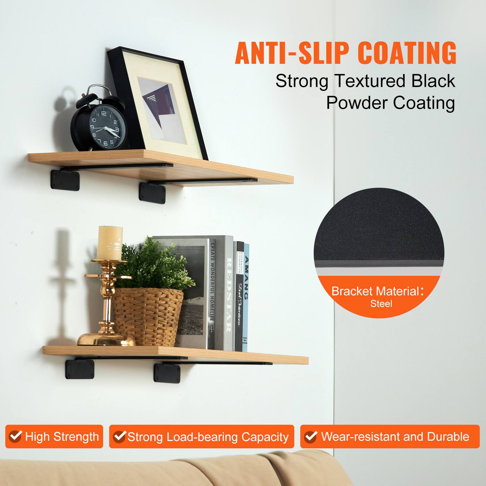 UIN SIC 99 e 501

ANTI-SLIP COATING  
Strong Textured Black Powder Coating

EHEATE WONDERFUL HOMELIFE: REDSTAR

AMANG 5a Bracket Material: Steel

High Strength  
Strong Load-bearing Capacity  
Wear-resistant and Durable