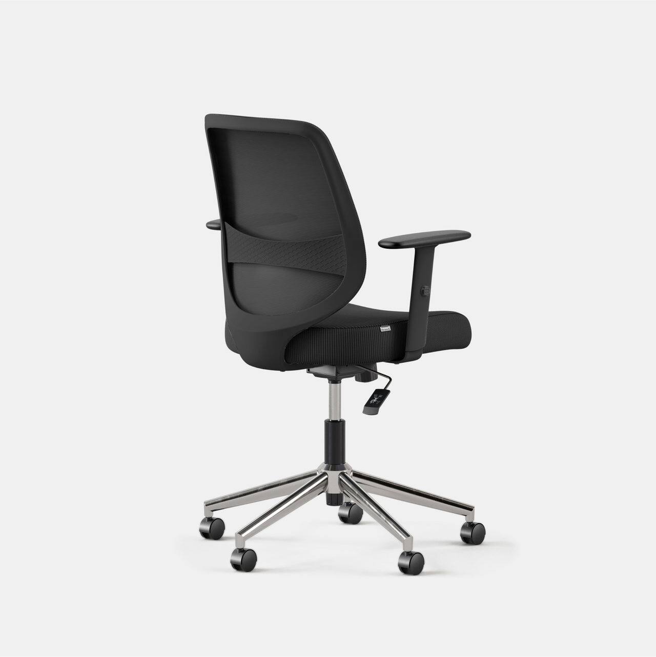 Left. Branch Furniture - Daily Chair – Office Chair with Swivel, Lumbar Support, Adjustable Arms, Sustainable & Comfortable Seating - Black.