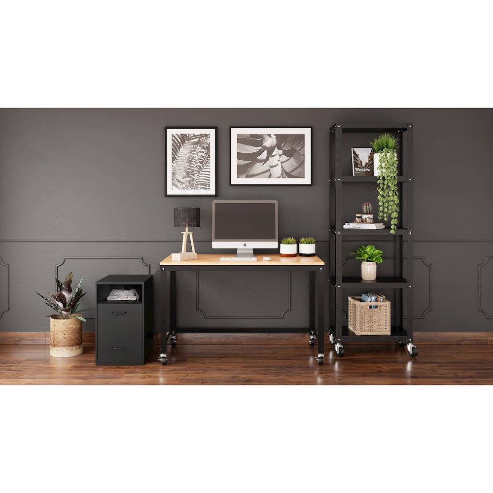 Alt View 5. Space Solutions - Space Solutions 18" Deep 2 Drawer Organizer Filing Cabinet, Shelf, Black - Black.