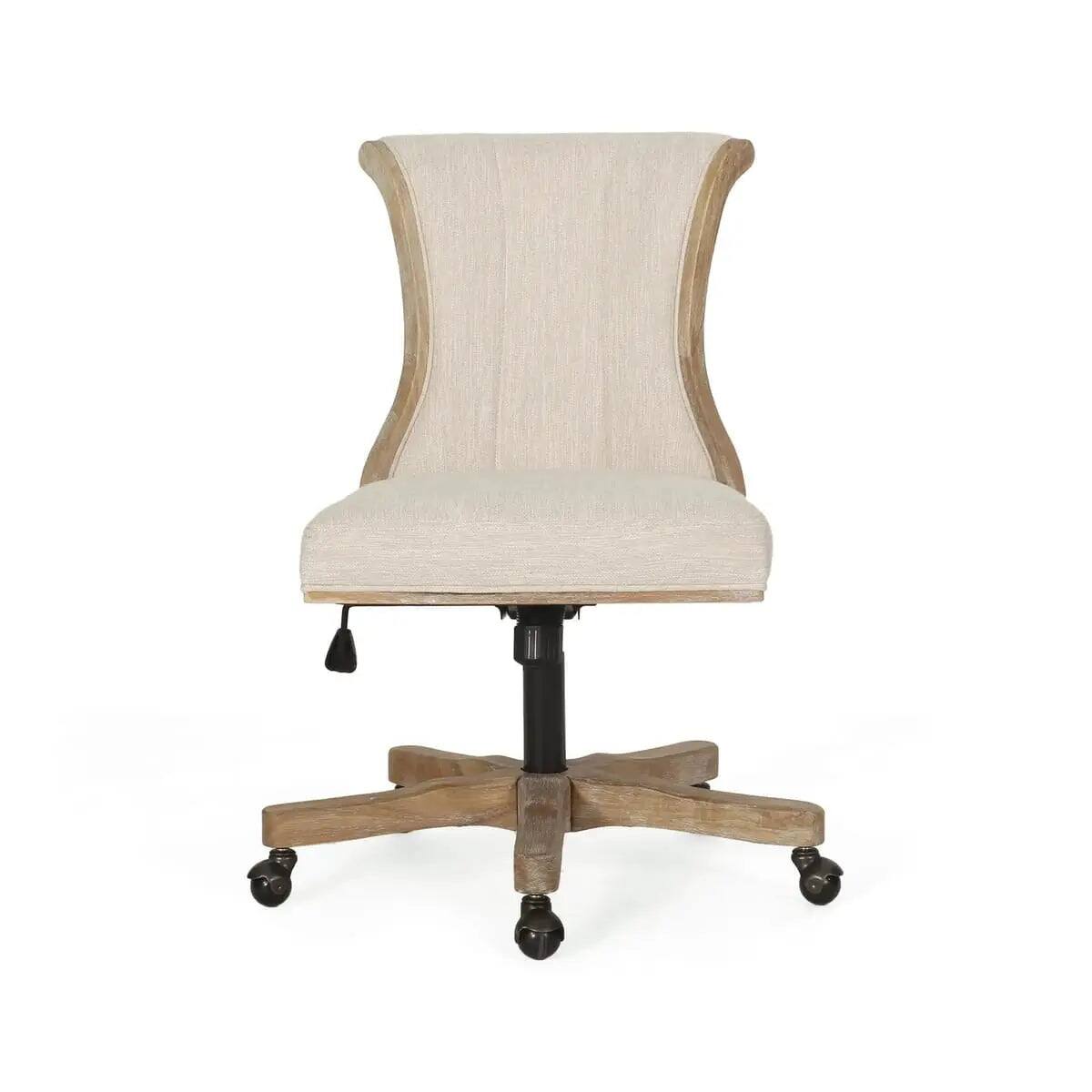 Angle. PREMIUM - Beige Fabric Office Chair Ergonomic Adjustable Swivel - Beige.