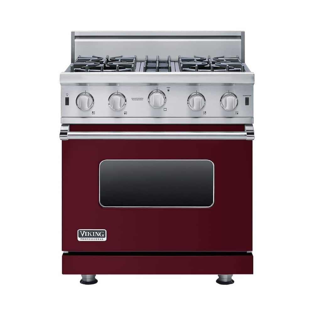 Front. Viking - 4.0 Cu. Ft. Freestanding Gas Convection Range - Burgundy.