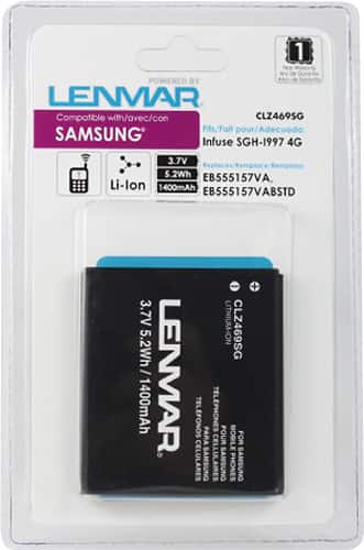 Front. Lenmar - Lithium-Ion Battery for Samsung Infuse 4G Mobile Phones - Black.
