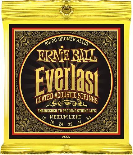 Front Standard. Ernie Ball - Everlast-Coated Copper-Zinc Acoustic Guitar Strings.