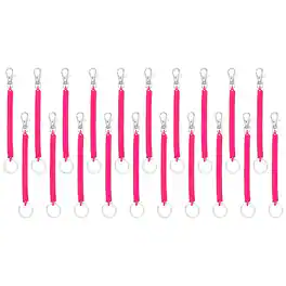 Unique Bargains - Coil Keychain 20pcs Spiral Retractable Spring Stretchy Lanyard Antilost Wristlet Bracelet for Purse, Wallet, Cellphone - Rose Red