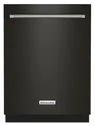 KitchenAid - 24" Top Control Built-In Stainless Steel Tub Dishwasher with 3rd Rack, 50+ Total Wash Jets, 44 dBA - Black Stainless Steel - Front_Zoom