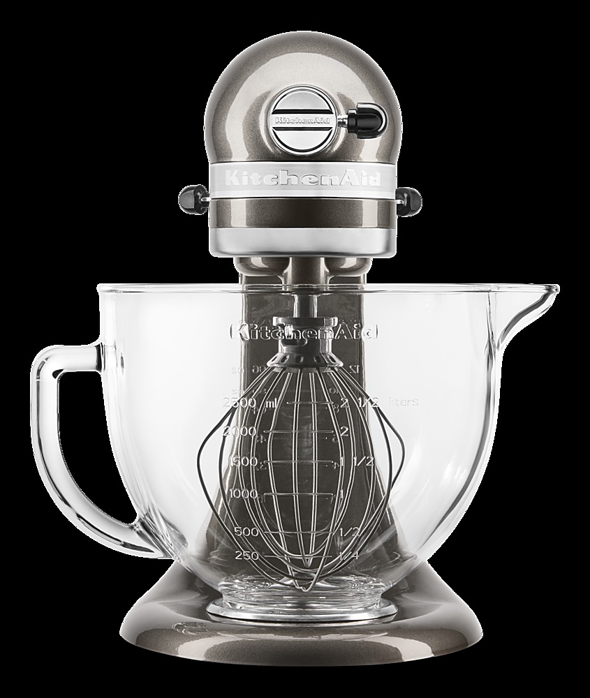 KitchenAid KSM155GBFP 5-Qt. Artisan Design Series with Glass Bowl - Frosted  Pearl White