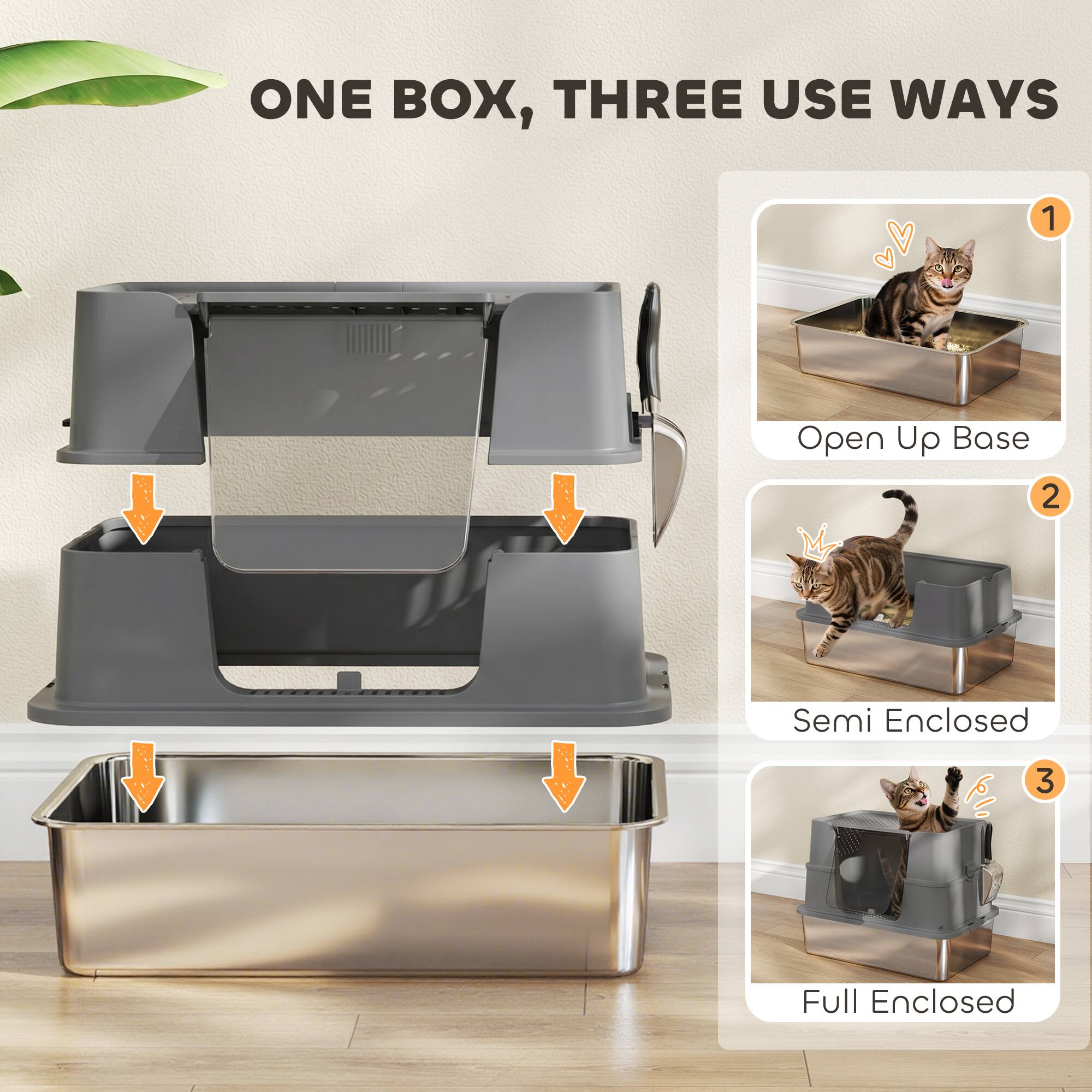 ONE BOX, THREE USE WAYS  
1. Open Up Base  
2. Semi Enclosed  
3. Full Enclosed