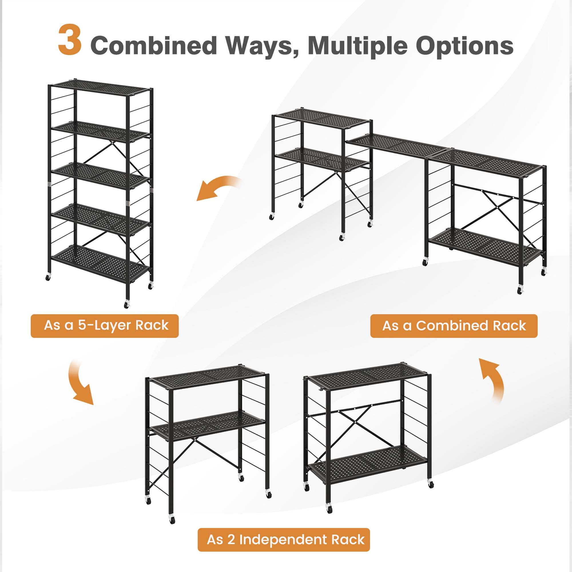 3 Combined Ways, Multiple Options

- As a 5-Layer Rack
- As a Combined Rack
- As 2 Independent Racks
