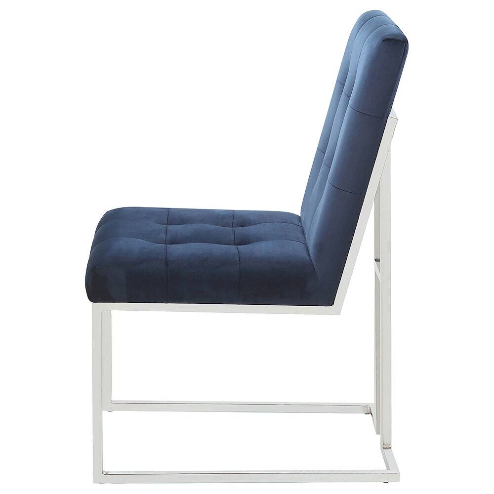 Alt View 4. Coaster Co. of America - Cisco Velvet Upholstered Dining Side Chair Chrome (Set of 2) - Blue.