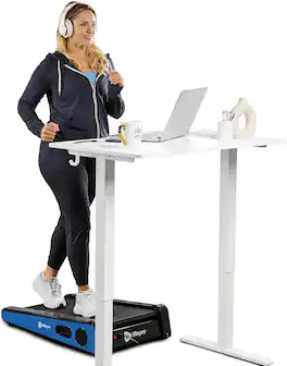 LifePro - Walking Pad Treadmill Under Desk Walking Pad Mini Portable Treadmill for Home Office - Blue