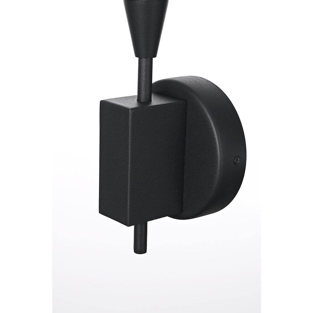 Alt View 3. Elegant Lighting - Odin 5 Inch Outdoor Wall Sconce In Black - Black.
