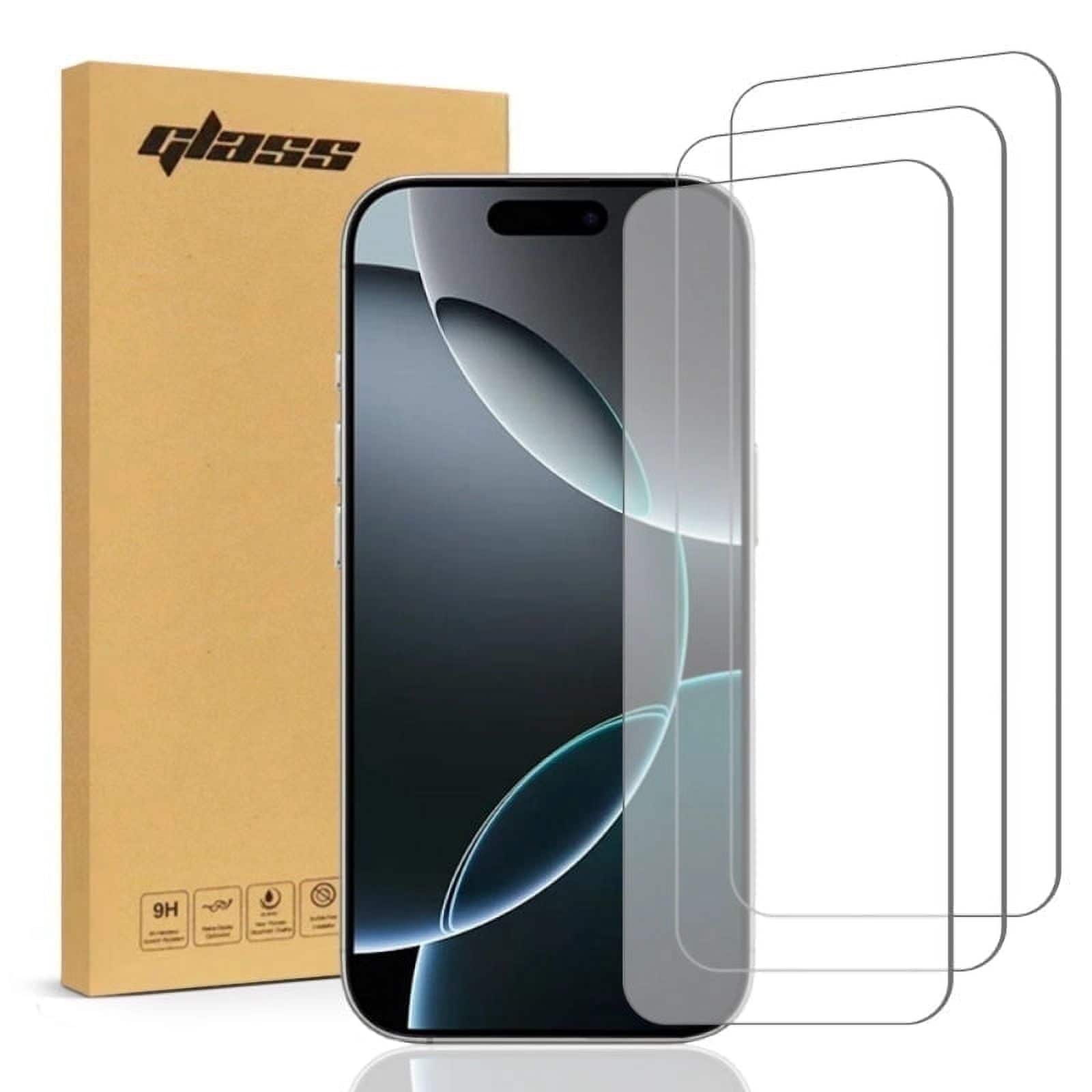 RomeTech - Apple iPhone 16 Pro Tempered Glass Screen Protector 3 per Pack - Transparent