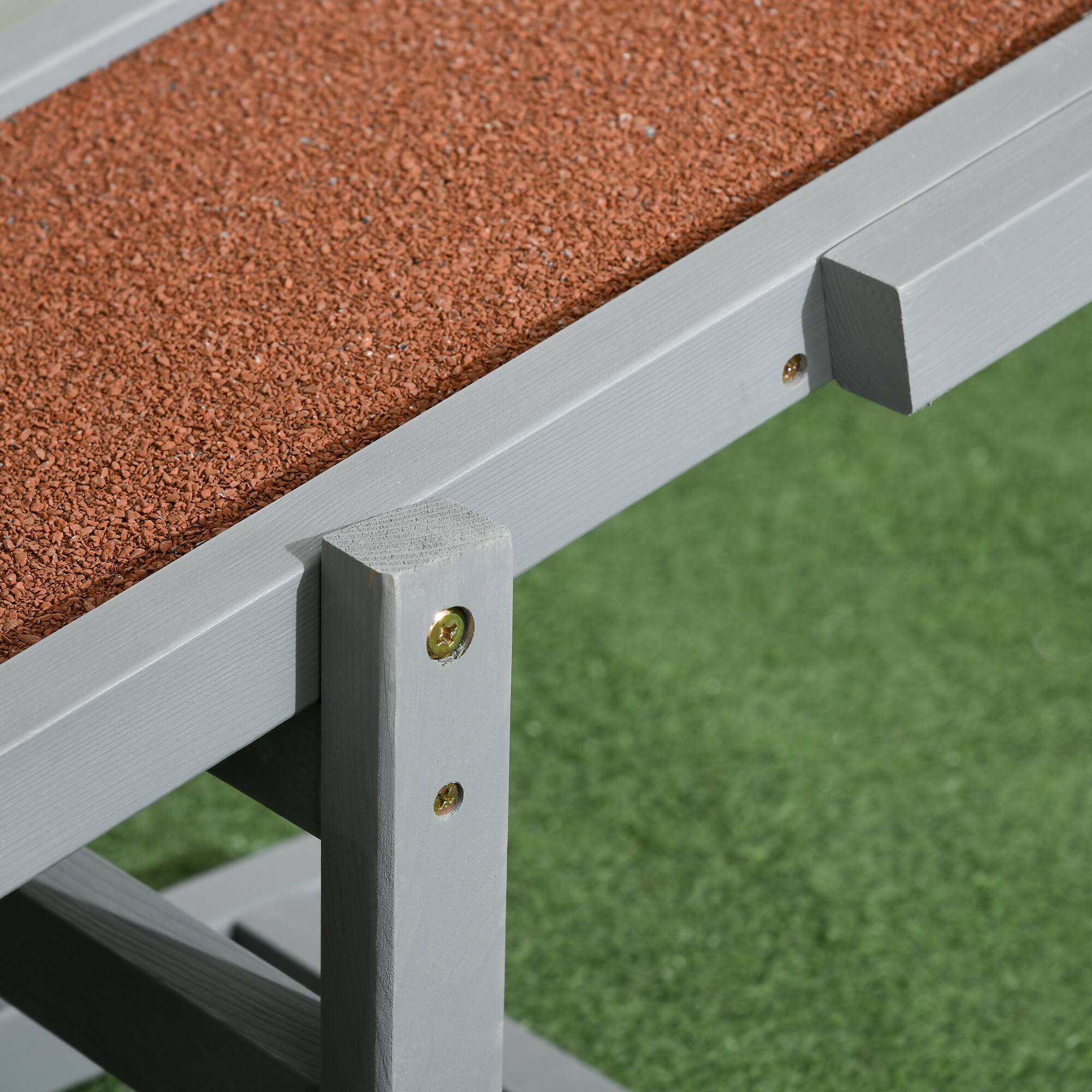 Alt View 4. Pawhut - Wooden Dog Agility Seesaw, Training Exercise, Platform Equipment, Weather Resistant, 71" L x 12" W x 12" H - Gray.