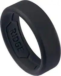 The Ridge Wallet - 8MM SILICONE RING SET - Size 10 - Royal Black - Front_Zoom