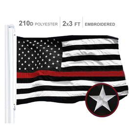 G128 - Thin Line Flag 210D Embroidered Polyester 2 x 3 ft - Assorted Colors