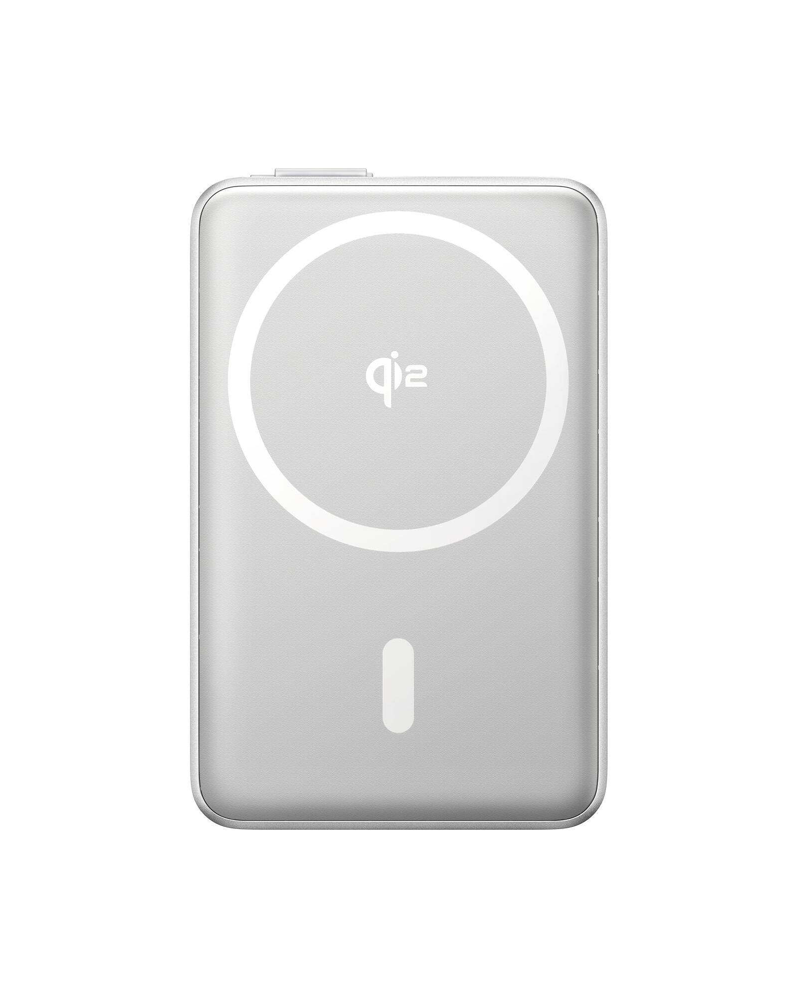 Alt View 6. Baseus - Baseus Nomos Qi2 45W Wireless Power Bank 10000mAh Magsafe Portable Charger with Built-in USB-C Cable,Gray - Gray.