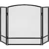 Front. Best Choice Products - Best Choice Products 47.5x27.25in 3-Panel Steel Mesh Fireplace Screen, Spark Guard w/ Rustic Worn Finish - Black - Black.