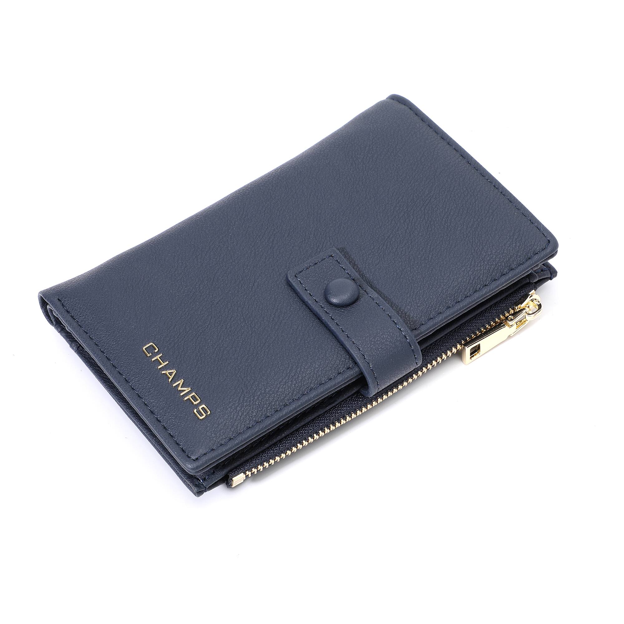 Left. Champs - Iconic Collection Slim Wallet - Navy.