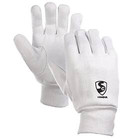 Amber Sporting Goods - SG League Inner Gloves for Wicket Keeping Mens Size - White