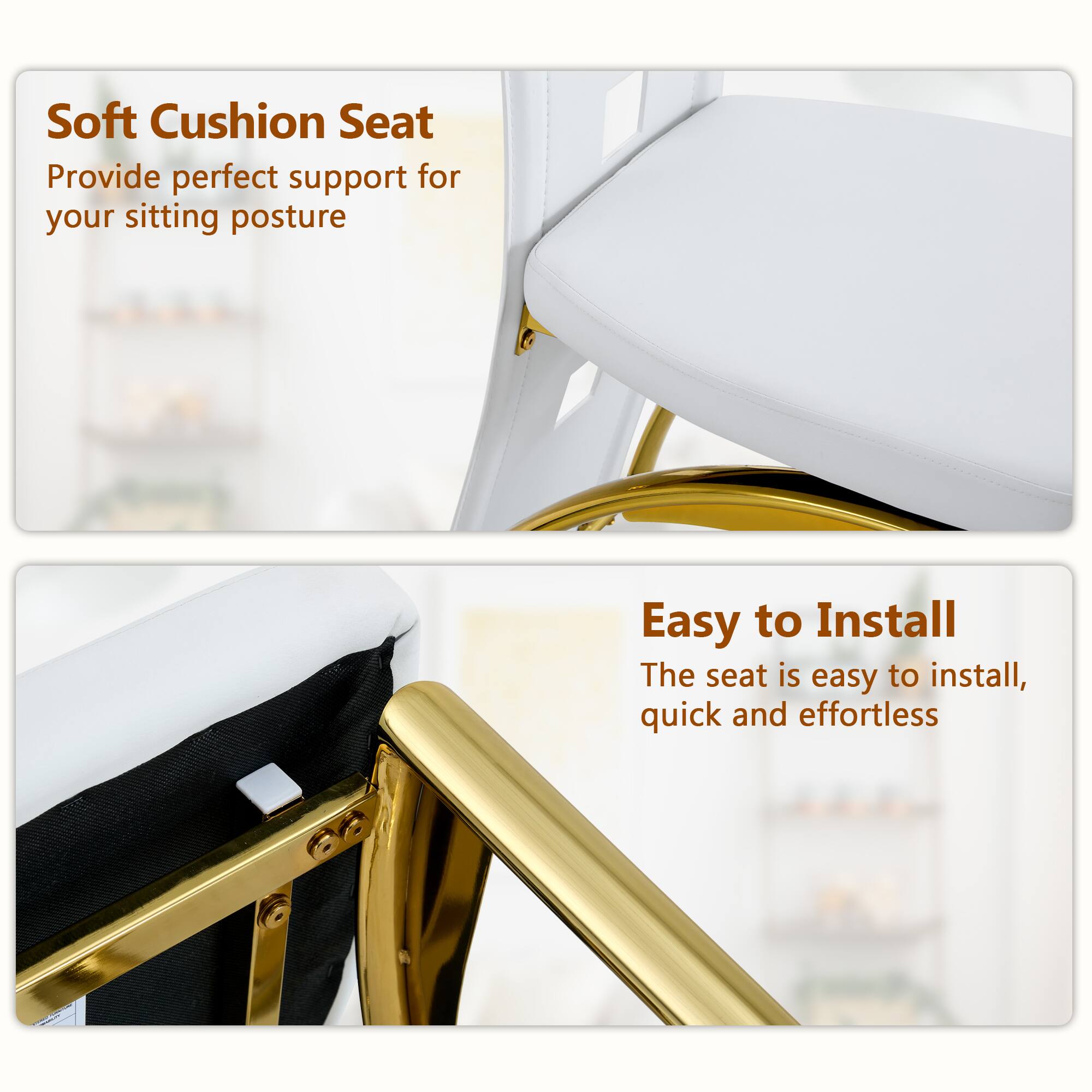 Soft Cushion Seat  
Provide perfect support for your sitting posture  

Easy to Install  
The seat is easy to install, quick and effortless