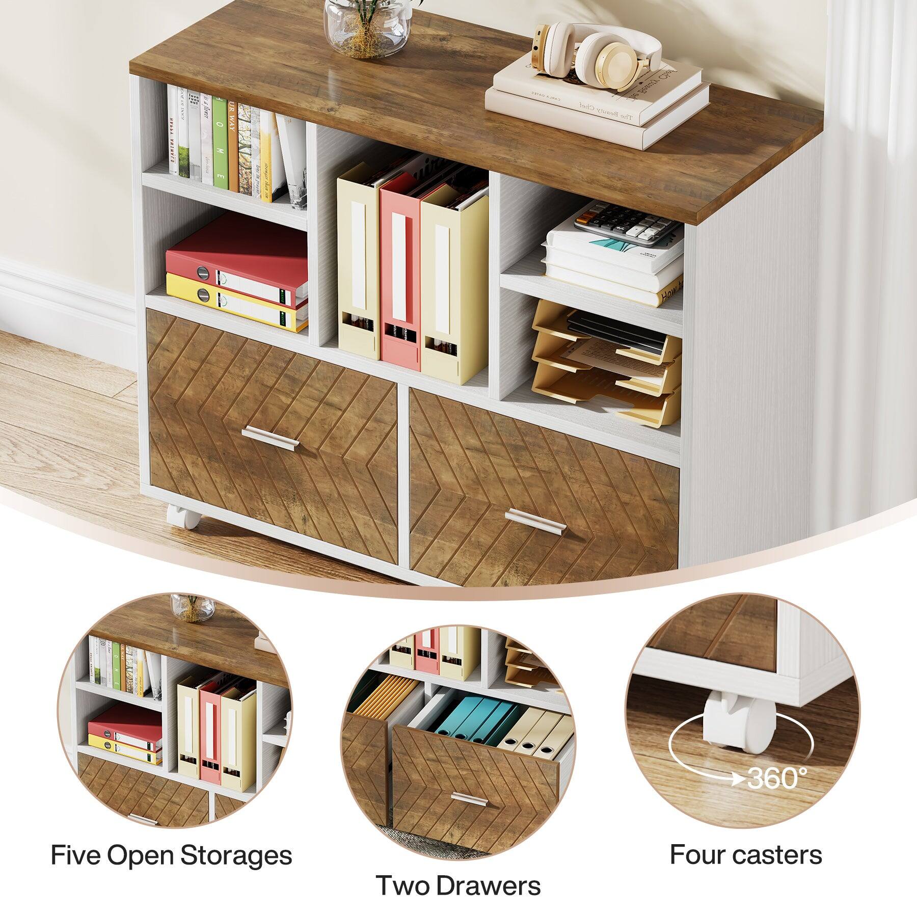 UR WAY  
Beury Chef Serry The  
360  
Five Open Storages  
Two Drawers  
Four casters