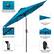 Alt View 11. Sun Ray - 9' Round 8Rib Solar Lighted Umbrella - Teal.