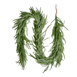 VEVOR - Christmas Garland, 6-FT Realistic Norfolk Pine Garland, Evergreen Real Touch Artificial Faux Greenery Garlands - Green