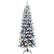 Front. Costway - 8FT Pre-Lit Hinged Christmas Tree Snow Flocked w/ 9 Modes Remote Control Lights - Green/White.