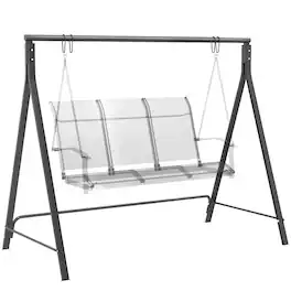 Outsunny - Metal Porch Swing Stand Heavy Duty Swing Frame - Black